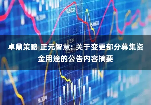 卓鼎策略 正元智慧: 关于变更部分募集资金用途的公告内容摘要