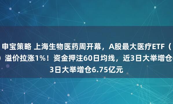 申宝策略 上海生物医药周开幕，A股最大医疗ETF（512170）溢价拉涨1%！资金押注60日均线，近3日大举增仓6.75亿元