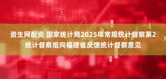 资生网配资 国家统计局2025年常规统计督察第2统计督察组向福建省反馈统计督察意见